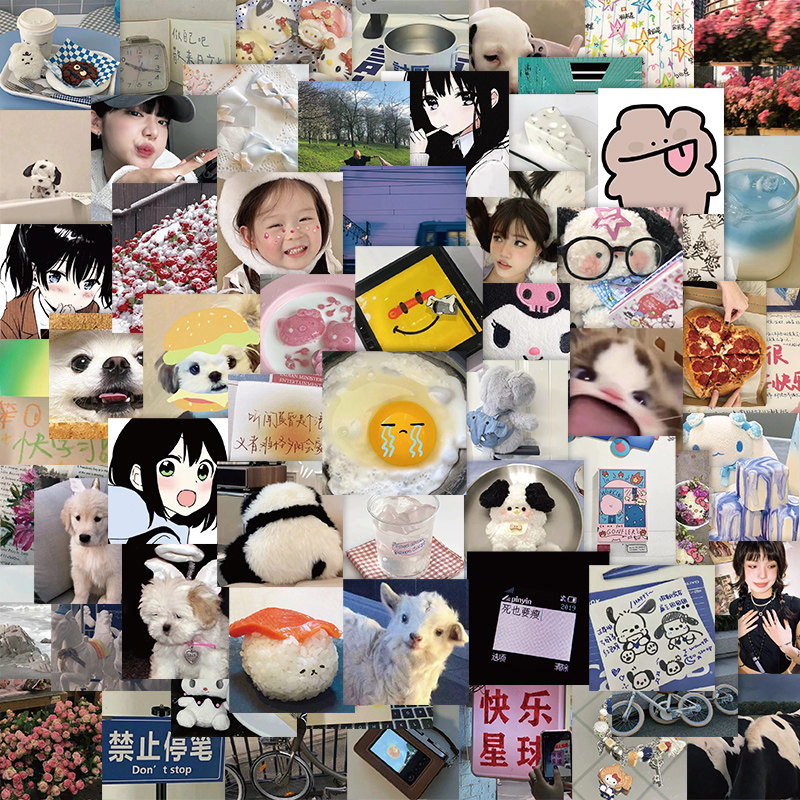 62 in wind girls background drawing sticker luggage laptop mobile phone casing computer charging treasure decoration decoration decoration