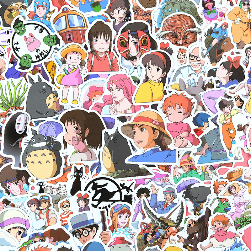 100 pieces Miyazaki anime stickers Japanese cartoon animation cute sticker mobile phone computer notebook decoration