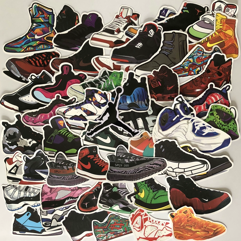 AJ Jordan Flying Man Sticker Giày bóng rổ Hành lý Nhãn dán nam Tide Thương hiệu Máy tính xách tay Trang trí tường Sticker - Phụ kiện máy tính xách tay