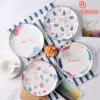 Dish set 4-pack home ceramic plate Creative combination dish plate Steak plate Net red ins Western breakfast plate