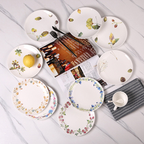 Clearance processing ceramic creative Western plate 8 inch shallow plate pasta steak plate household fruit plate plate