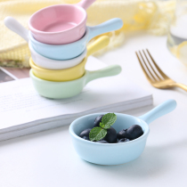 Japanese small taste dish creative ceramic with handle seasoning dish soy sauce vinegar seasoning dish chopsticks holder household dipping dish