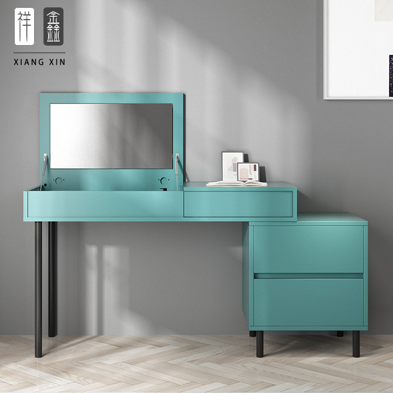 Nordic dressing table small apartment bedroom modern minimalist multi-functional flip storage one with pumping dressing table net red