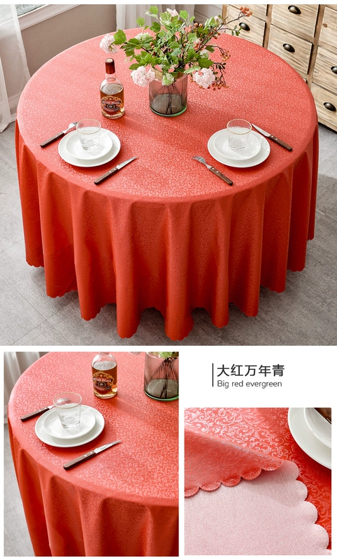 Bàn ăn bằng vải không thấm dầu -Proof và Hot -free Round Fabric tấm trải bàn ăn khăn trải bàn noel