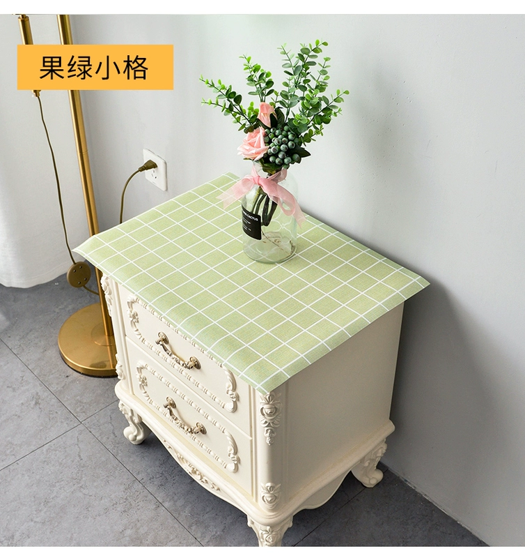 Bìa bàn giường đơn giản, dầu chống nước -rửa sạch PVC Tablecloth Bụi che phủ Tv Tủ Tủ bìa Bàn ăn Tissue khăn trải bàn noel khăn trải bàn con công