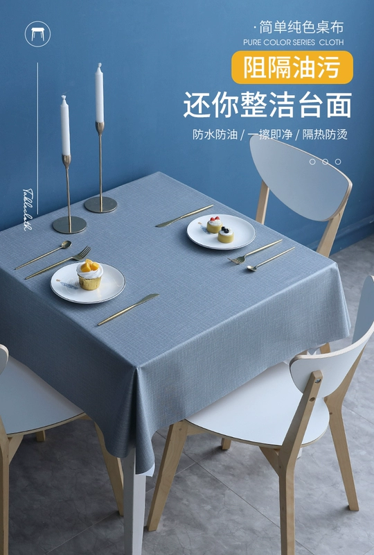 Xiaofang Tablecloth Waterproof, Oil -Proof Anti -hot -Free Solid Color Student Ins Wind Fabric khăn trải bàn in hình khăn trải