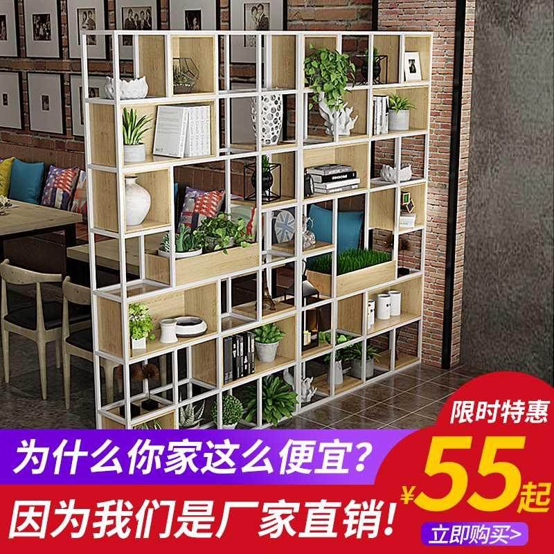 American industrial style wrought iron rack office dining room storage cabinet living room floor screen partition bookshelf