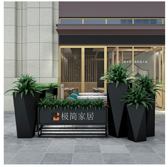 Outdoor wrought iron flower box combination decoration road flower bed flower trough commercial street sample house exhibition center swing fence partition flower stand