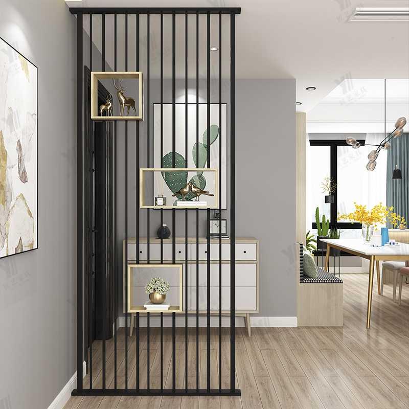 Nordic simple modern light luxury iron screen wash table living room entrance hollow decorative dressing room partition