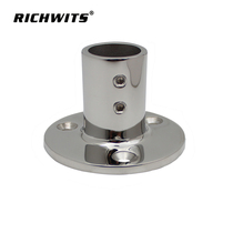 RICHWITS stainless steel 90 degree round seat yacht railing base marine hardware flange pipe seat