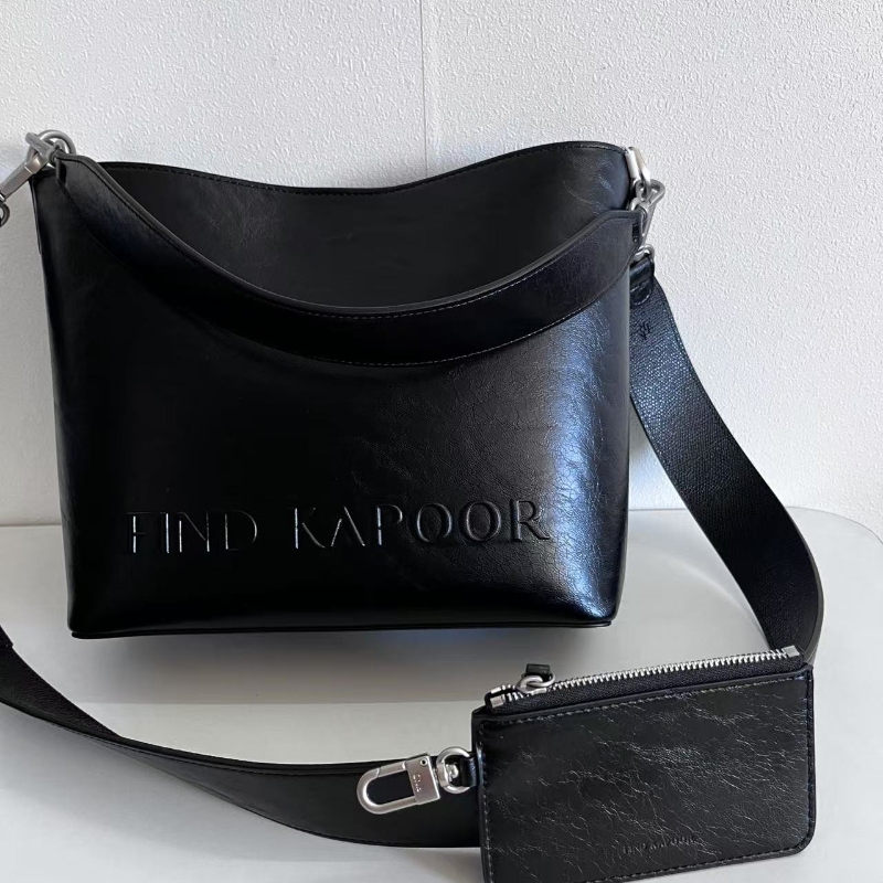 Find Kapoor New Fashion Card Holder Pendant Unisex Pleated Black Messenger Bag ins