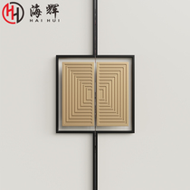 Chinese square door handle imitation antique bronze glass door handle hotel bag compartment single double open solid wood door armrest custom