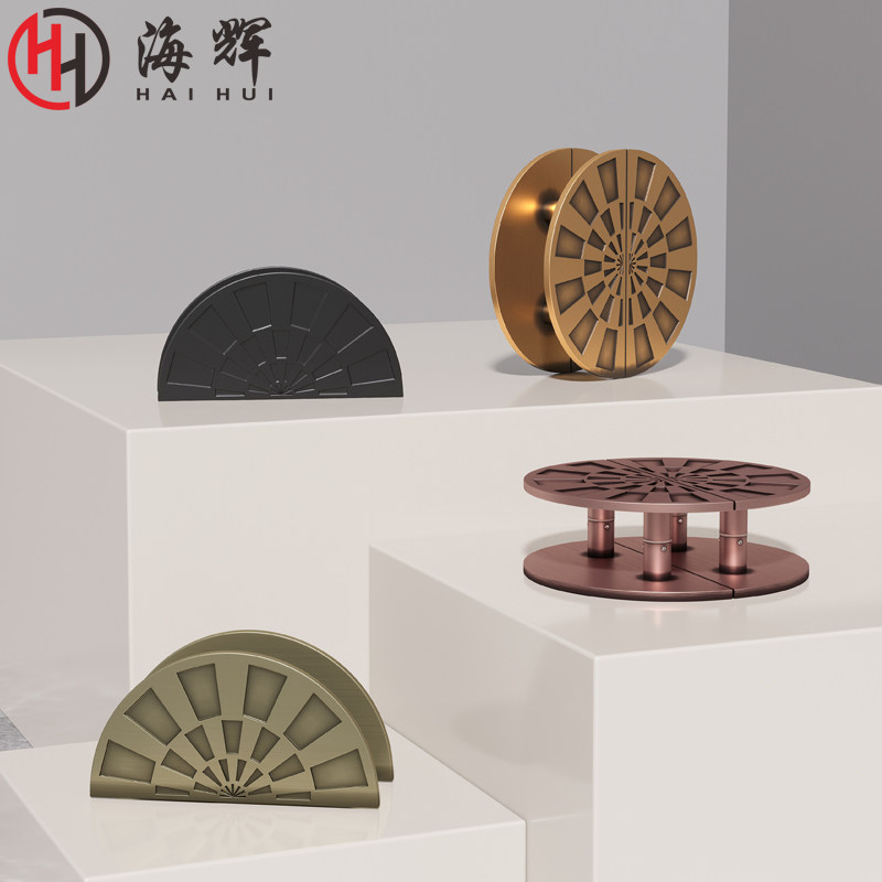 New Chinese-style bronze semi-circular door handle glass door antique door handle custom single double open wooden door cabinet door handrail