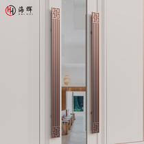 New Chinese ancient bronze color large door handle minimalist glass door handle clubhouse push-pull solid wood door armrests customized