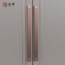 Chinese imitation antique bronze glass door handle luxurious hotel clubhouse gate handle engraving lines wooden door armrests customised