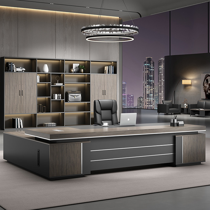 Luxury Double Cabinet Owner Table desk Chair Portfolio Manager President Desk Desk Supervisor Table Brief About Modern Atmosphere Grand Bandai
