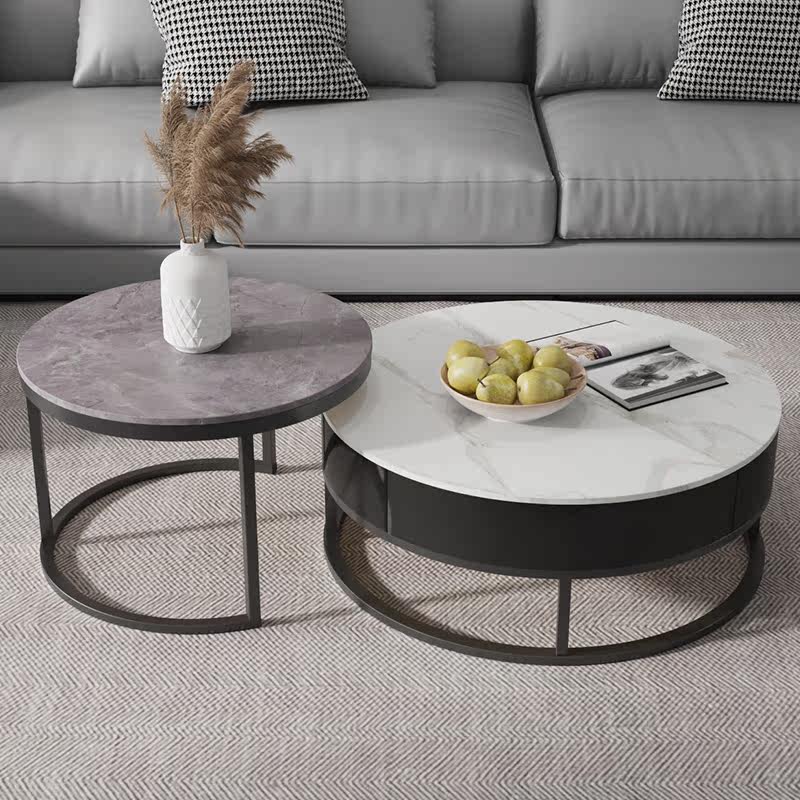 Nordic new tea table combination minimalist modern creative small family style home living room light and luxurious flex marble table