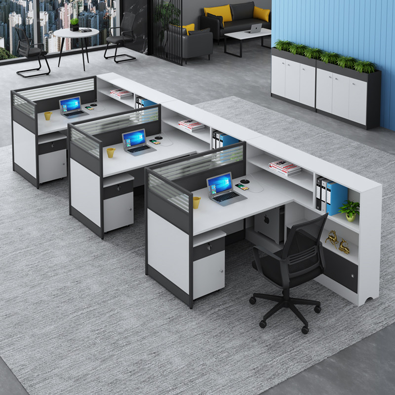 Staff office desk and chair combination office staff card seat simple and modern 3 people 6 people financial desk