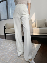 SOULKISS British elegance W paper man one second leg fine black and white high waist hanging wide leg pants woman