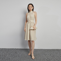 SOULKISS senior sense of hardcore _16 Mmi 100%Mulberry silk halter neck strapless spring and summer dress female