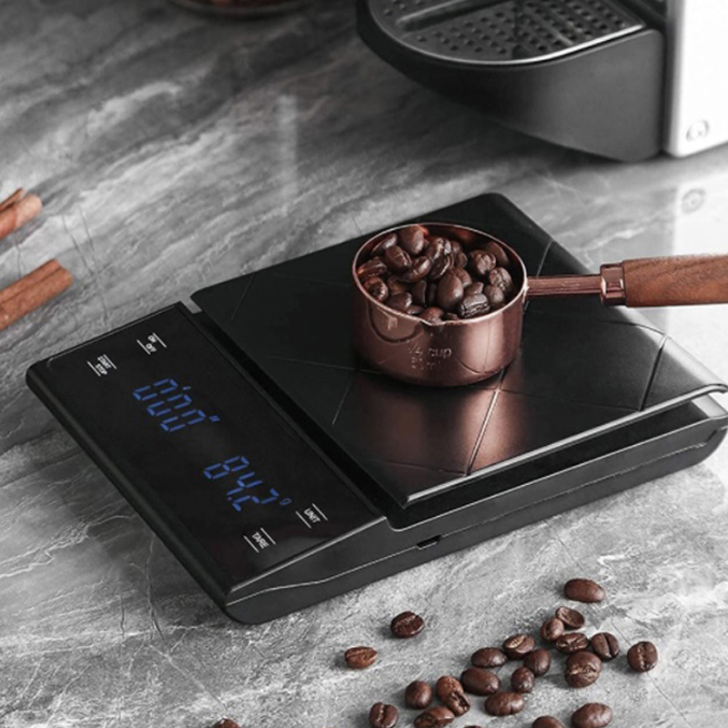 Italian hand-brewed coffee charging electronic scale timing waterproof household gram weighing tool insulation pad special weighing appliance