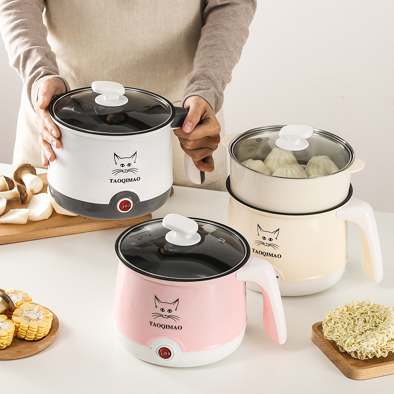 Small electric boiler Bubbling Noodle cooking Dormitory Quick Cooking Pot One Person Eating Small Hot Pot Cooking Foam Noodle Theorizer Single Electric Small Frying Pan