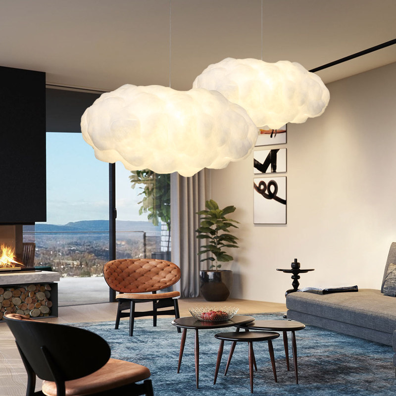 Cloud Chandelier Creative personality children's room White Cloud lamp clothing shop homestay hotel living room dining room bedroom lamp lamp