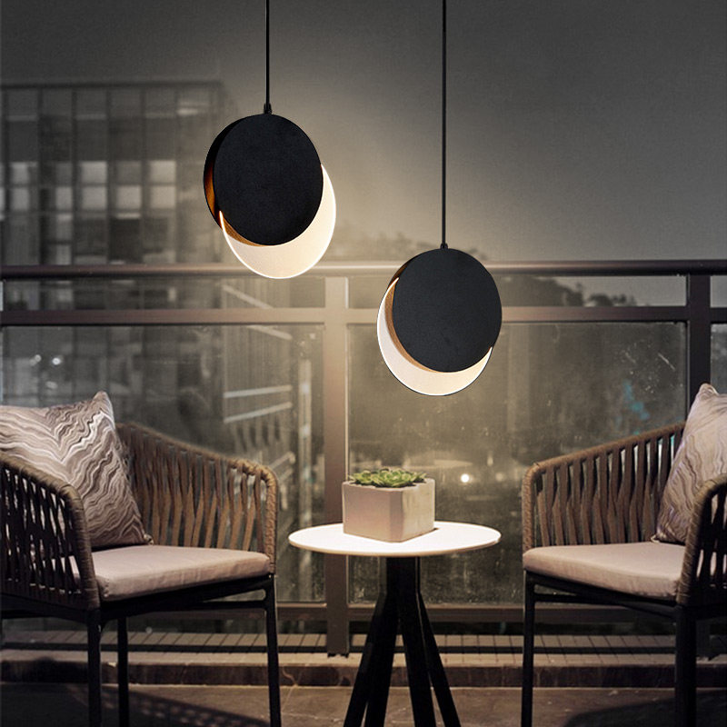 Nordic bedroom bedside chandelier modern minimalist dining room study creative personality decoration ins Net Red Crescent chandelier