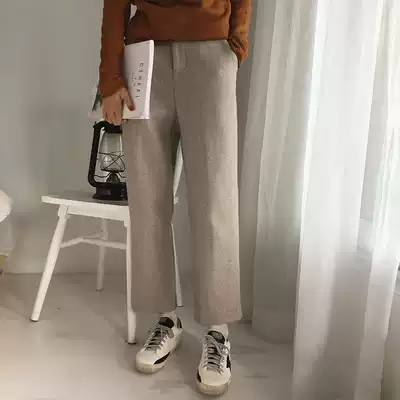 Hu Chuliang HUCHUJING Korean version of trousers wool casual snap pants