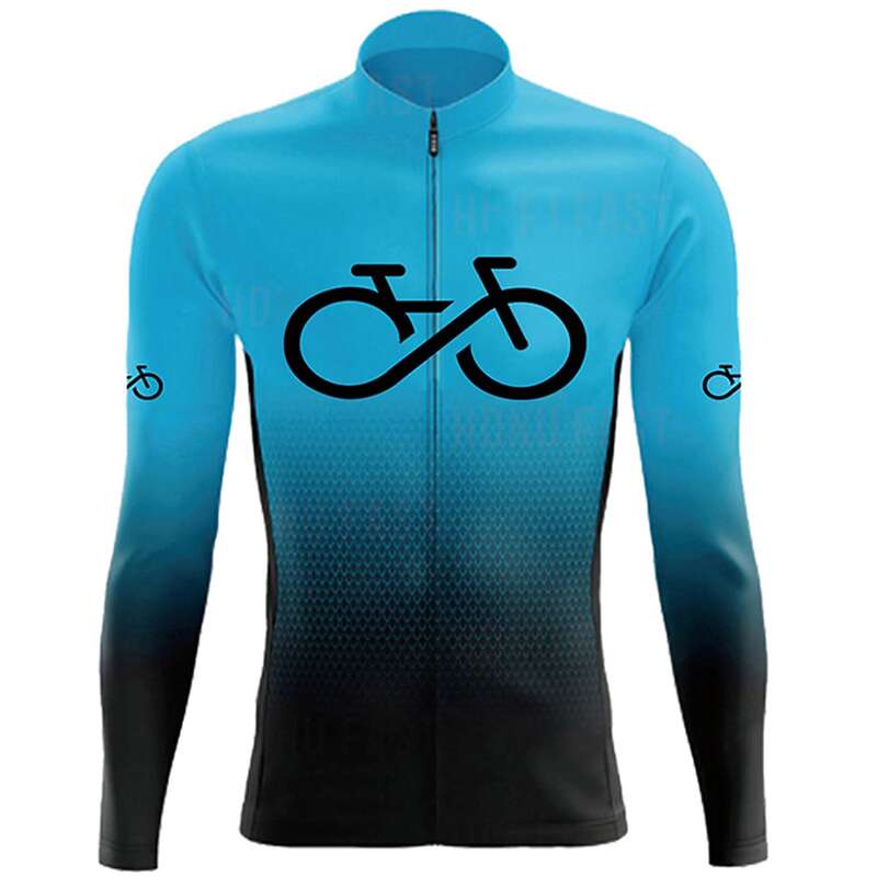 Spring and Autumn Men's Road Cycling Jersey, Moisture-Wicking Mountain Bike Cycling Top, Sun Protection Breathable Tight-Fitting Clothing
