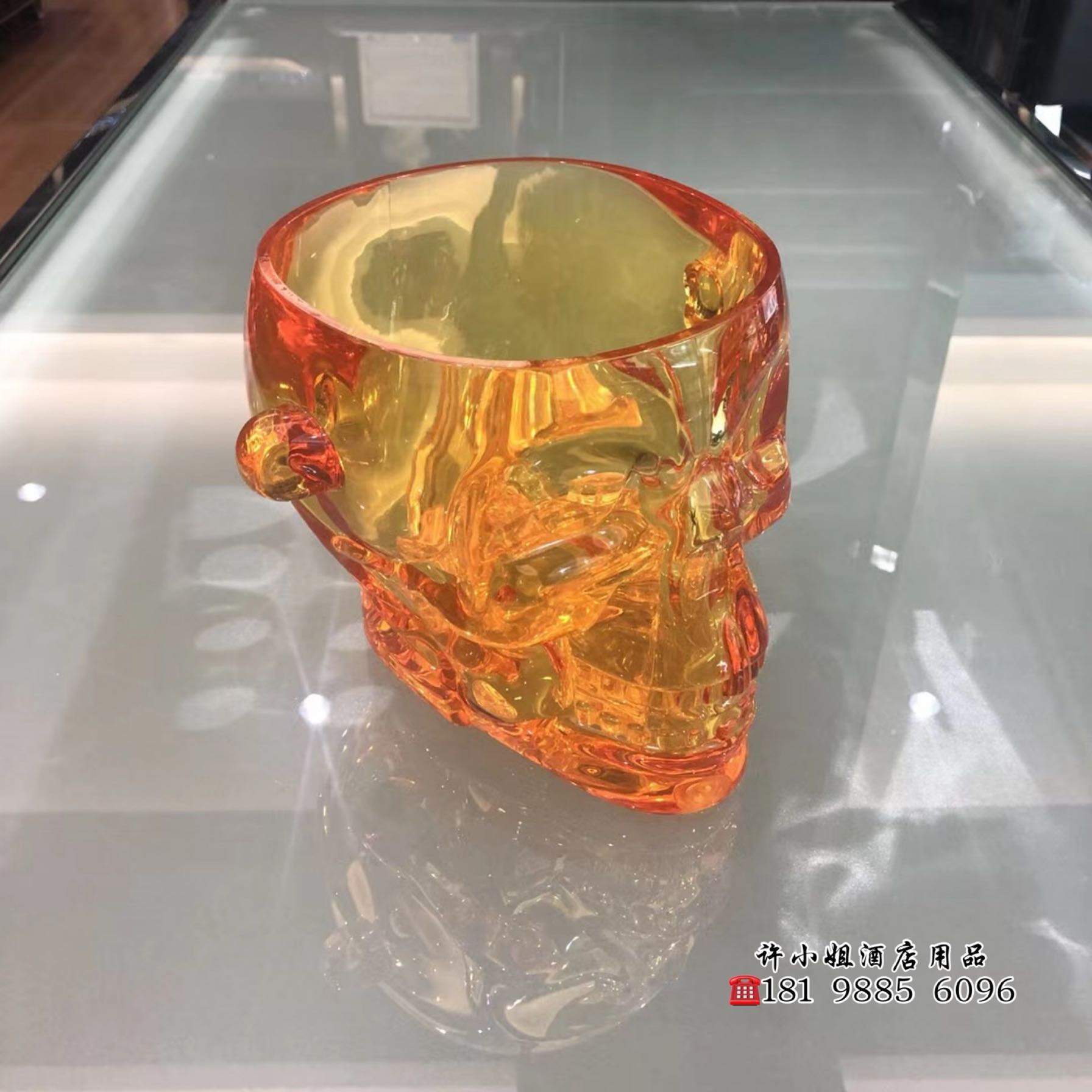 Skull Plastic Transparent Thickened Small Ice Bucket Acrylic Champagne Bucket Beer Ice Wine Bucket Ice Grain Bucket Bar KTV