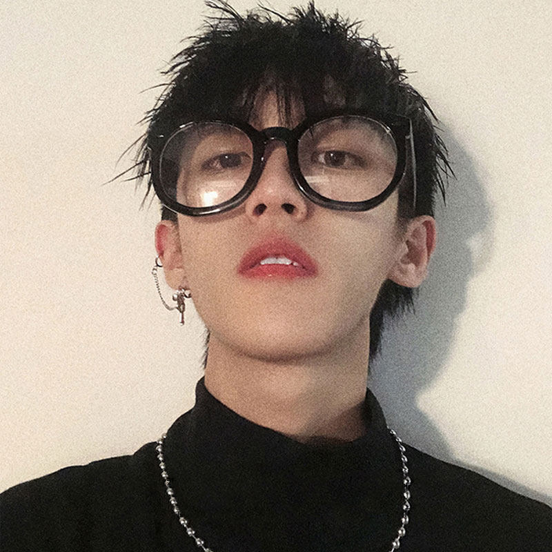Black frame glasses thick frame flat mirror men's tide anti-blue light anti-radiation female big face net red element face artifact glasses Korean version