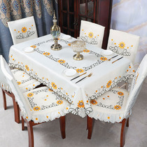 Seat cloth table cloth art tea table cloth table cloth rectangular European-style home modern field Garden Dining Table And Chairs Subcover