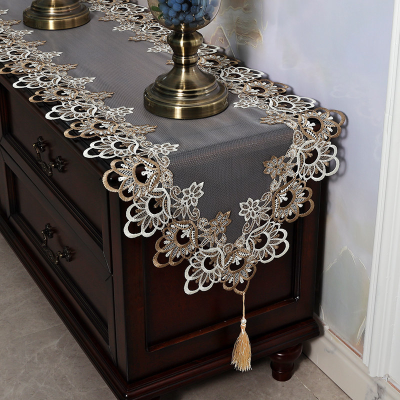 American living room household coffee table TV cabinet Tablecloth cover cloth Simple rectangular shoe cabinet Long dust cover cloth tablecloth