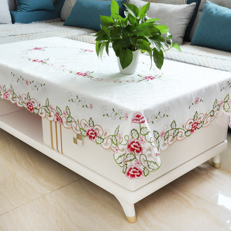 European-style coffee table tablecloth fabric lace rectangular living room dining table tablecloth modern minimalist cover towel tea table cloth household
