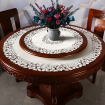 Round table cloth art Chinese style round table cushion embroidered home dining table embroidery hollowed-out double turning table cloth turntable cushion