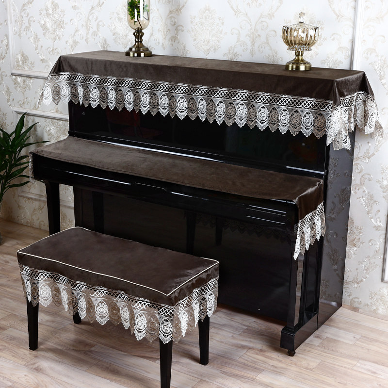 Piano cover dust cover three-piece cover cloth simple modern Nordic style light luxury lace scarf piano cloth half cover cloth