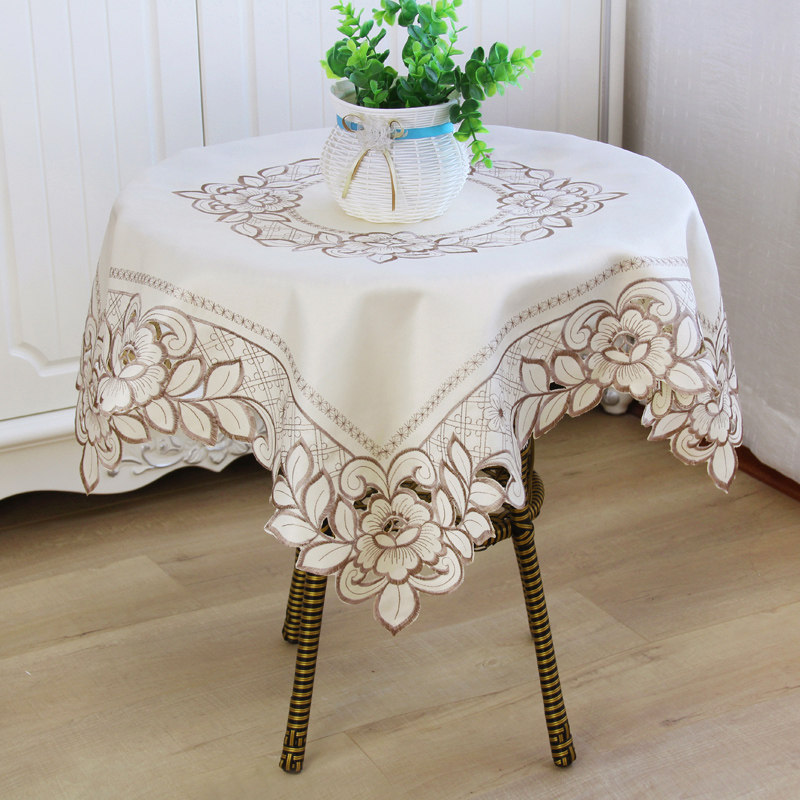 Nordic small round table cloth art round living room coffee table table cloth table cloth square pastoral lace household