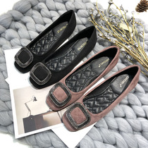 Womens shoes black rhinestone buckle