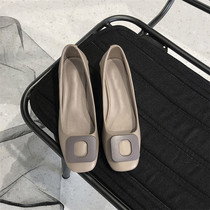Womens shoes buckle low heel square head rough with female summer