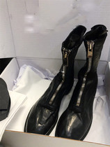 Womens shoes round head black zipper low heel British style womens shoes