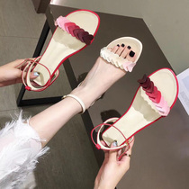 Womens shoes flat bottom love flat bottom word buckle womens shoes style is good Oh