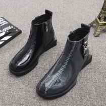 Womens shoes round zipper low heel British womens shoes