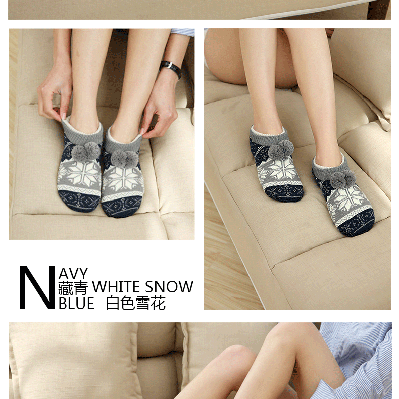 Sàn 加 cộng với vớ cotton dày nhung nam và nữ vớ vớ chống trượt mùa đông giáo dục sớm cho người lớn vớ nam cổ ngắn