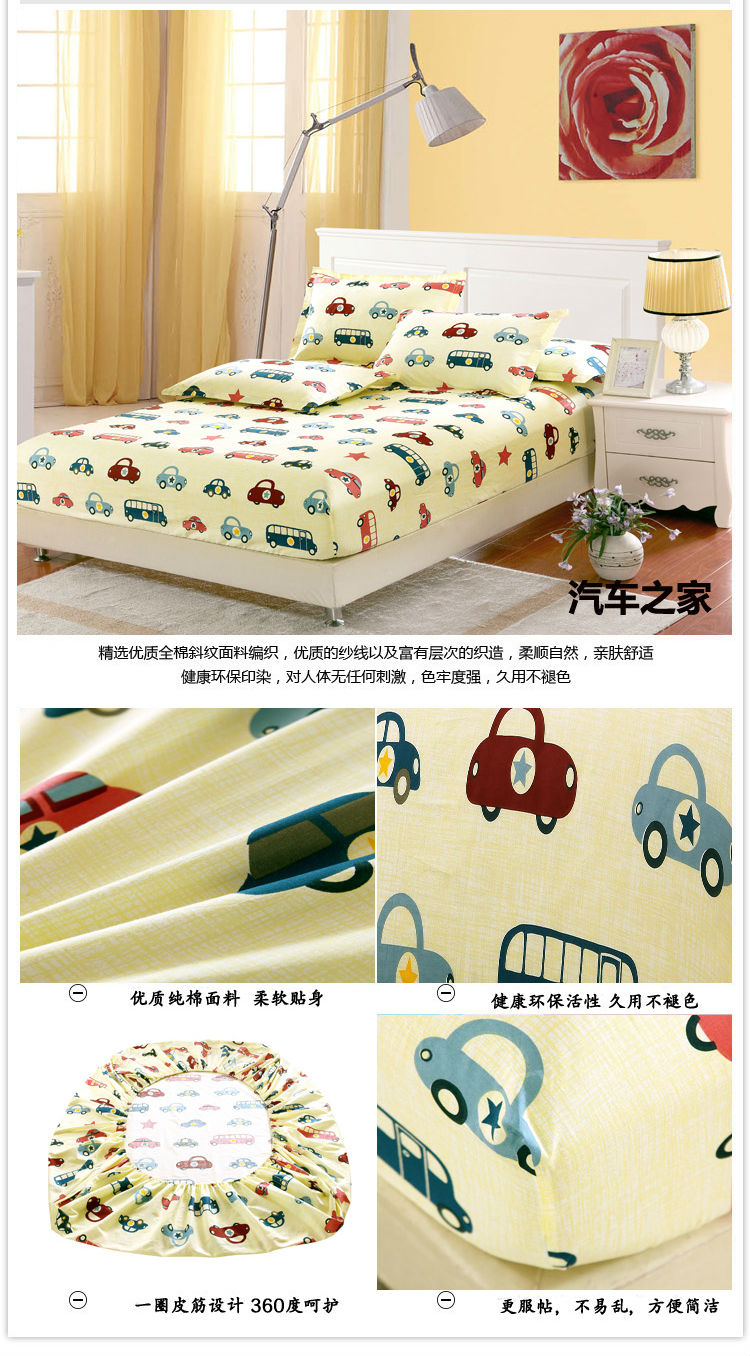 Giường bông 笠 đơn con phim hoạt hình giường bìa 1.8 m 2m2.2 cotton mỏng nâu pad bìa nệm bìa 1.5