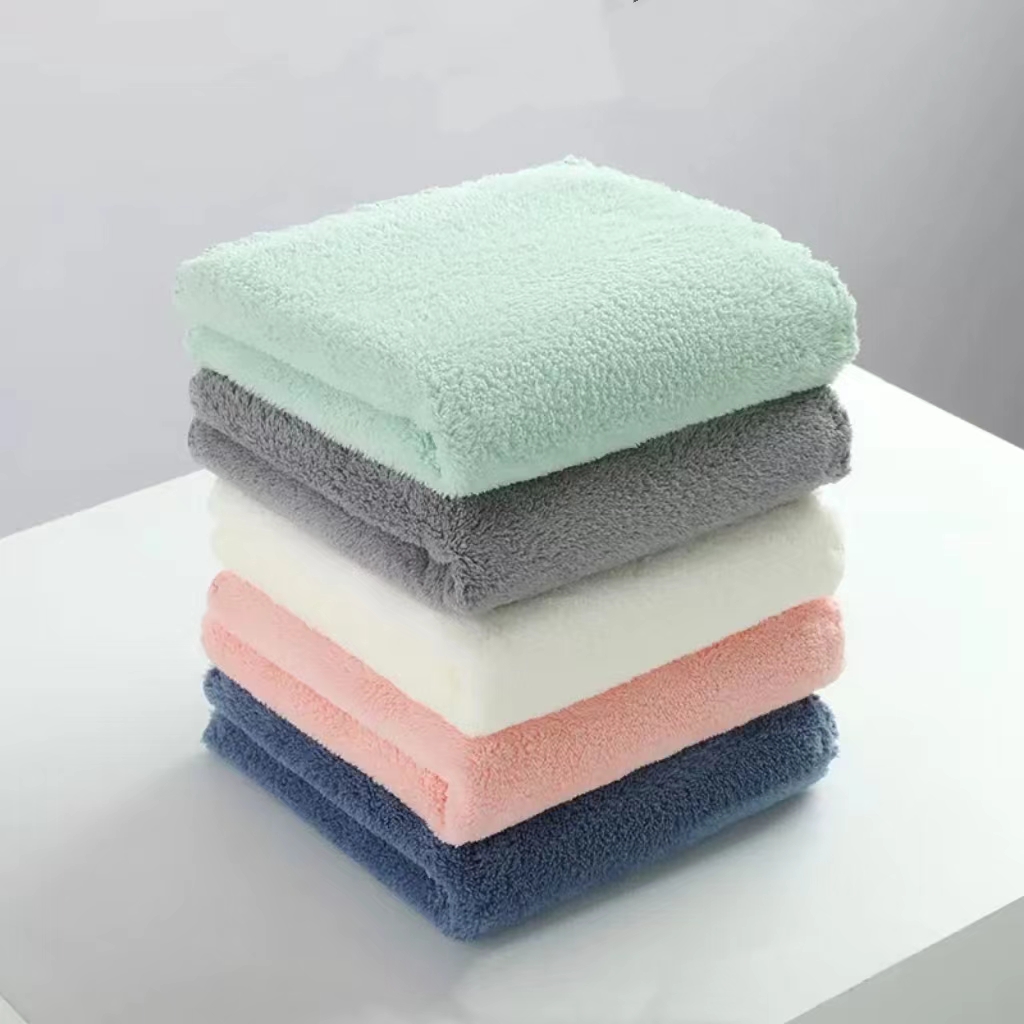 毛巾洗脸家用成人女洗澡比纯棉全棉吸水不掉毛珊瑚绒干发速干面巾