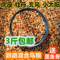 Tiger skin peony Xuanfeng little sun parrot five-color red millet mixed bird food bird food Parrot feed 500g