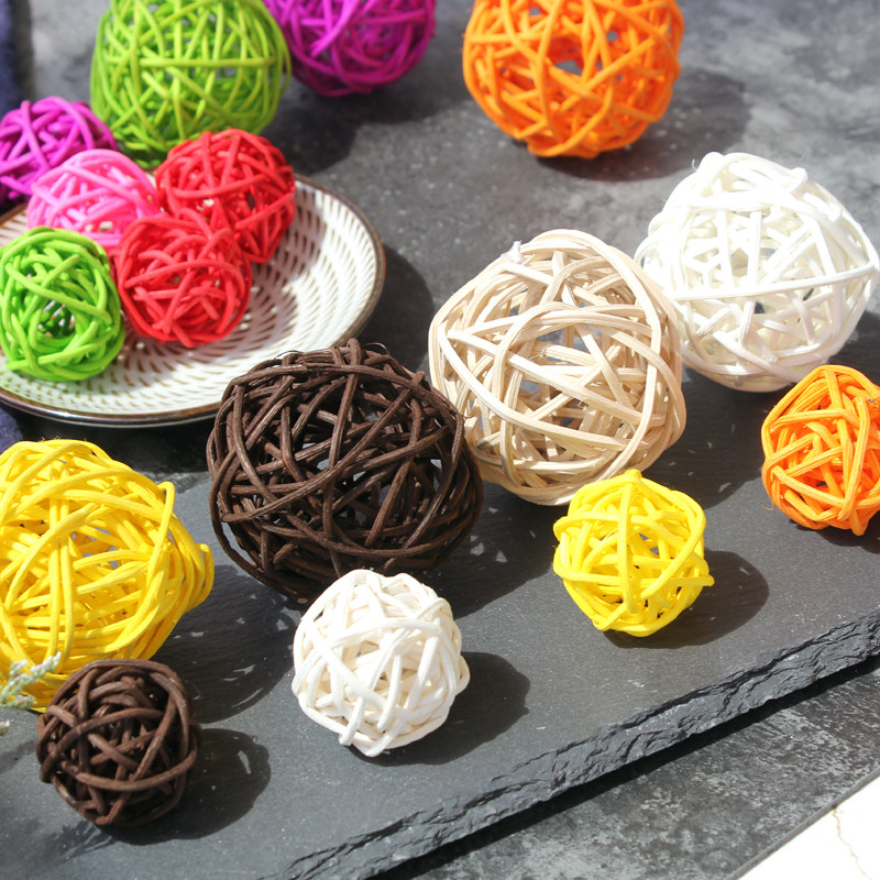 Natural parrot foot toy foot grab cane ball Parrot gnawing toy Small toy rattan woven ball cane ball