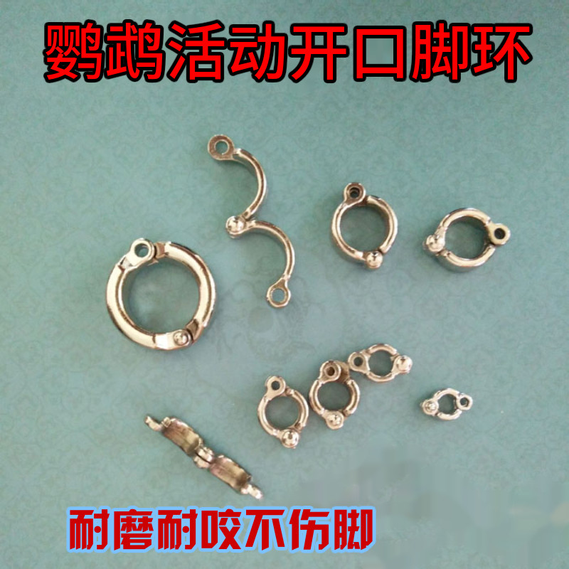 New parrot foot chain footring stainless steel tiger Pig 8 Gothic foot Ring Bird Supplies stand frame with foot and bird chain