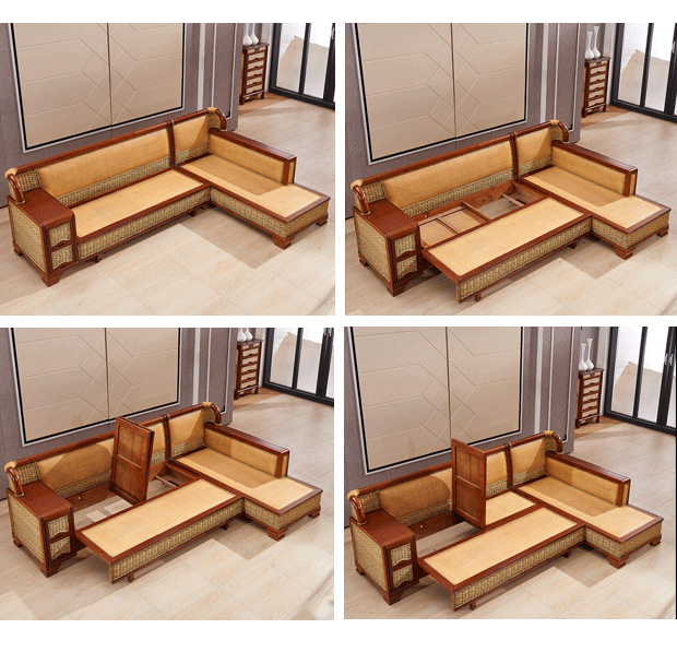 Tengsha làm wicker ghế sofa sofa mây phòng khách Đông Nam Á mây thật đồ gỗ mía sofa mây mây - Ghế sô pha ghế sofa phòng ngủ